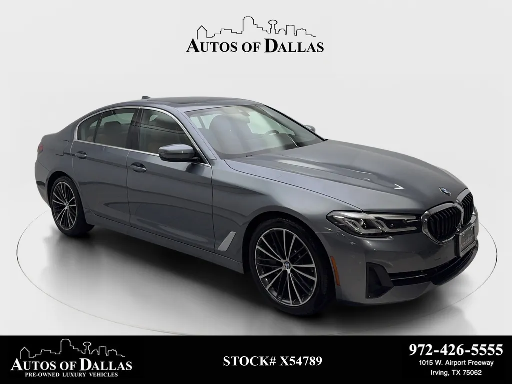 Gray 2022 BMW 5 Series 530i xDrive SPORT LINE,NAV,CAM,SUNROOF,BLIND SPOT for sale in Irving, TX