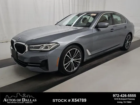 Gray 2022 BMW 5 Series 530i xDrive SPORT LINE,NAV,CAM,SUNROOF,BLIND SPOT for sale in Irving, TX
