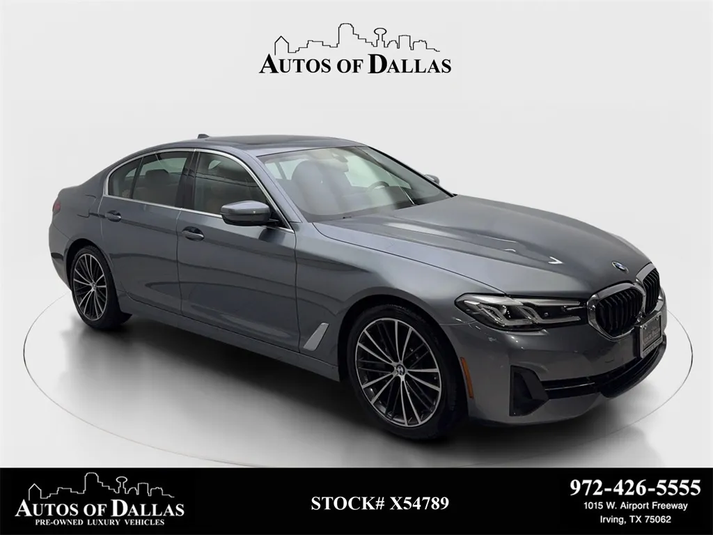 Gray 2022 BMW 5 Series 530i xDrive SPORT LINE,NAV,CAM,SUNROOF,BLIND SPOT for sale in Irving, TX