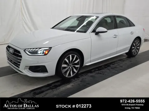 White 2023 Audi A4 40 Premium CAM,SUNROOF,HTD STS,BLIND SPOT,18" WLS for sale in Irving, TX