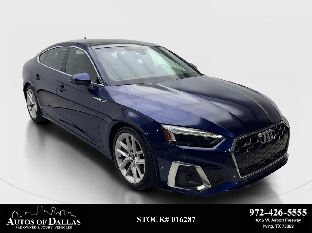 Blue 2023 Audi A5 Sportback 45 S line Premium Plus CAM,PANO,HTD STS,18" WLS for sale in Irving, TX