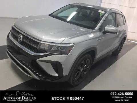 Silver 2022 Volkswagen Taos 1.5T SE CAM,PANO,HTD STS,BLIND SPOT,18" WLS for sale in Irving, TX