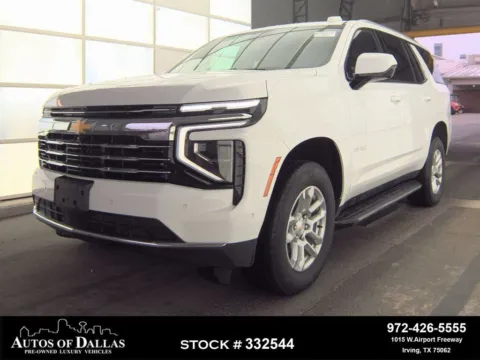 White 2025 Chevrolet Tahoe LT NAV,CAM,HTD STS,BLIND SPOT,3RD ROW for sale in Irving, TX
