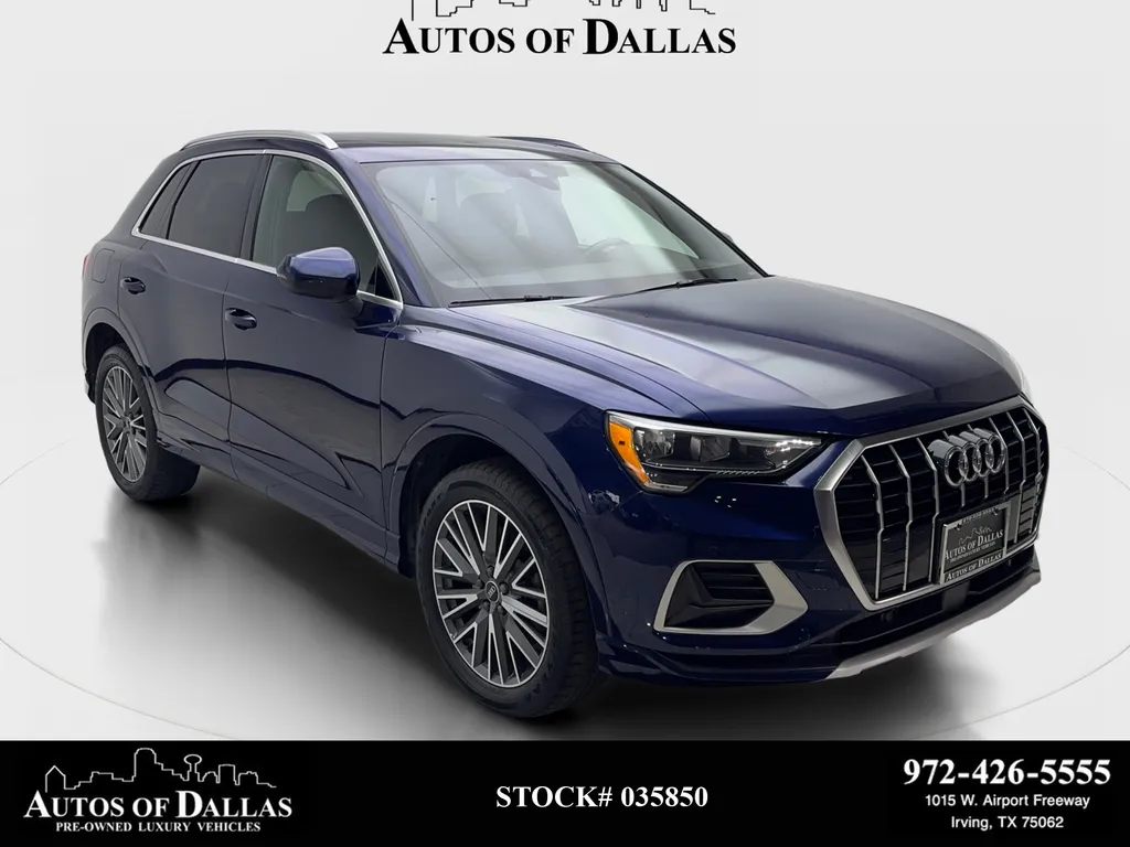 Blue 2022 Audi Q3 Premium CAM,PANO,HTD STS,BLIND SPOT,18" WLS for sale in Irving, TX