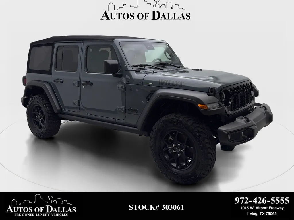 Gray 2024 Jeep Wrangler Willys for sale in Irving, TX