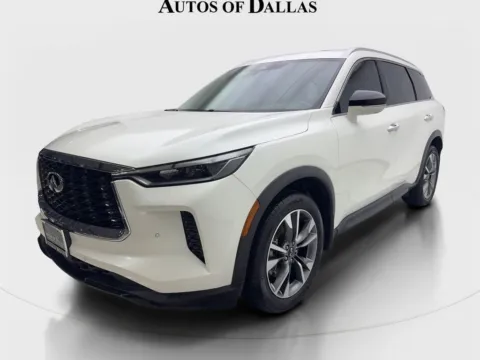 Photos of 2023 INFINITI QX60 LUXE NAV,CAM,SUNROOF,CLMT STS,BLIND SPOT,3RD ROW for sale in Irving, TX at Autos of Dallas - Irving