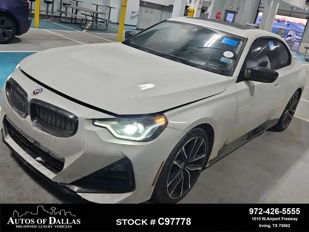 White 2023 BMW 2 Series M240i NAV,CAM,SUNROOF,HTD STS,BLIND SPOT for sale in Irving, TX