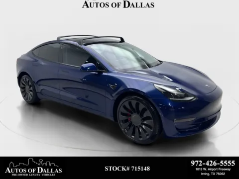 Blue 2023 Tesla Model 3 Performance NAV,CAM,PANO,HTD STS,BLIND SPOT for sale in Irving, TX
