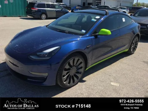 Blue 2023 Tesla Model 3 Performance NAV,CAM,PANO,HTD STS,BLIND SPOT for sale in Irving, TX