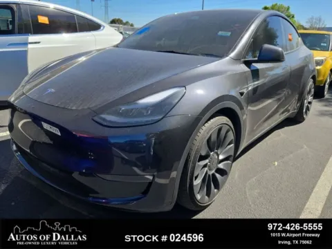 Gray 2024 Tesla Model Y Performance NAV,CAM,PANO,HTD STS,BLIND SPOT for sale in Irving, TX
