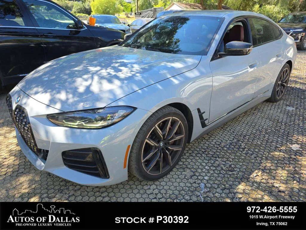 Gray 2023 BMW 4 Series 430i Gran Coupe M SPORT,NAV,CAM,SUNROOF,BLIND SPOT for sale in Irving, TX