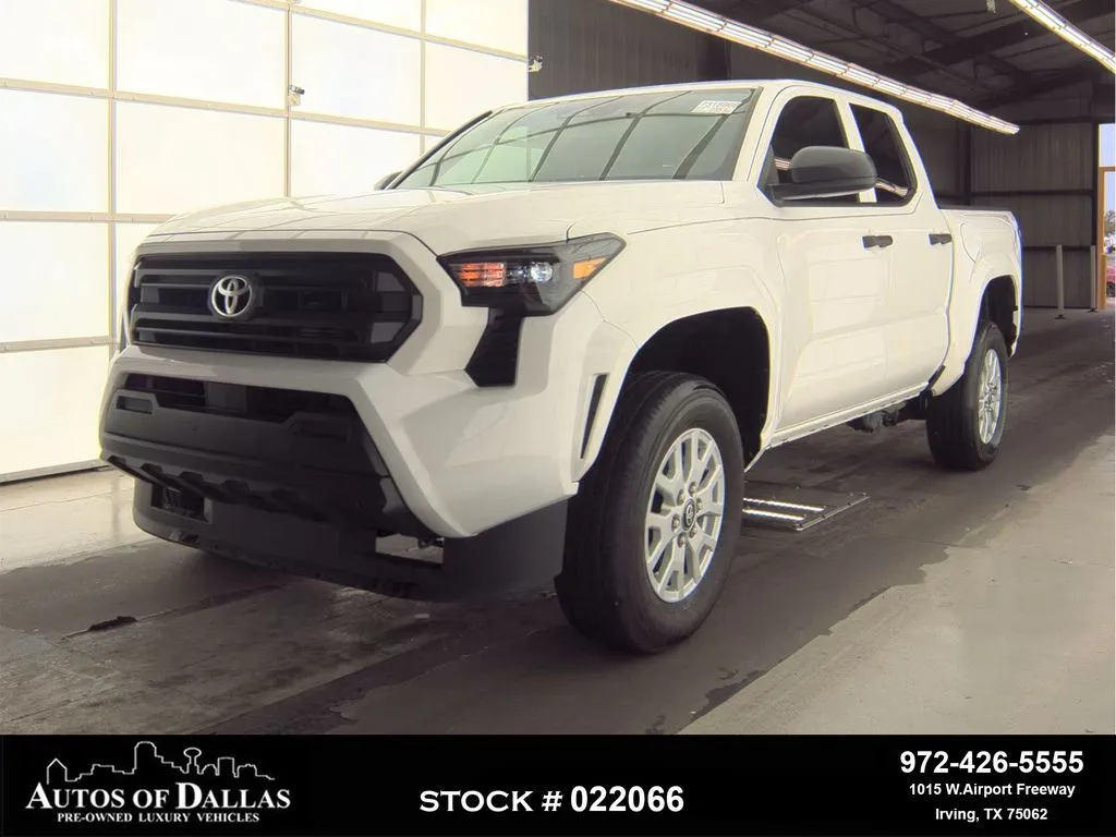 White 2025 Toyota Tacoma SR CAM,KEY-GO,LANE ASST,17" WHLS for sale in Irving, TX