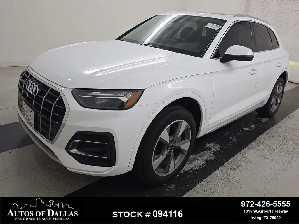White 2023 Audi Q5 40 Premium CAM,PANO,HTD STS,BLIND SPOT,19" WLS for sale in Irving, TX