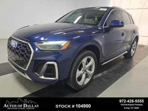 Blue 2023 Audi Q5 45 S line Premium Plus NAV,CAM,PANO,HTD STS,BLIND for sale in Irving, TX