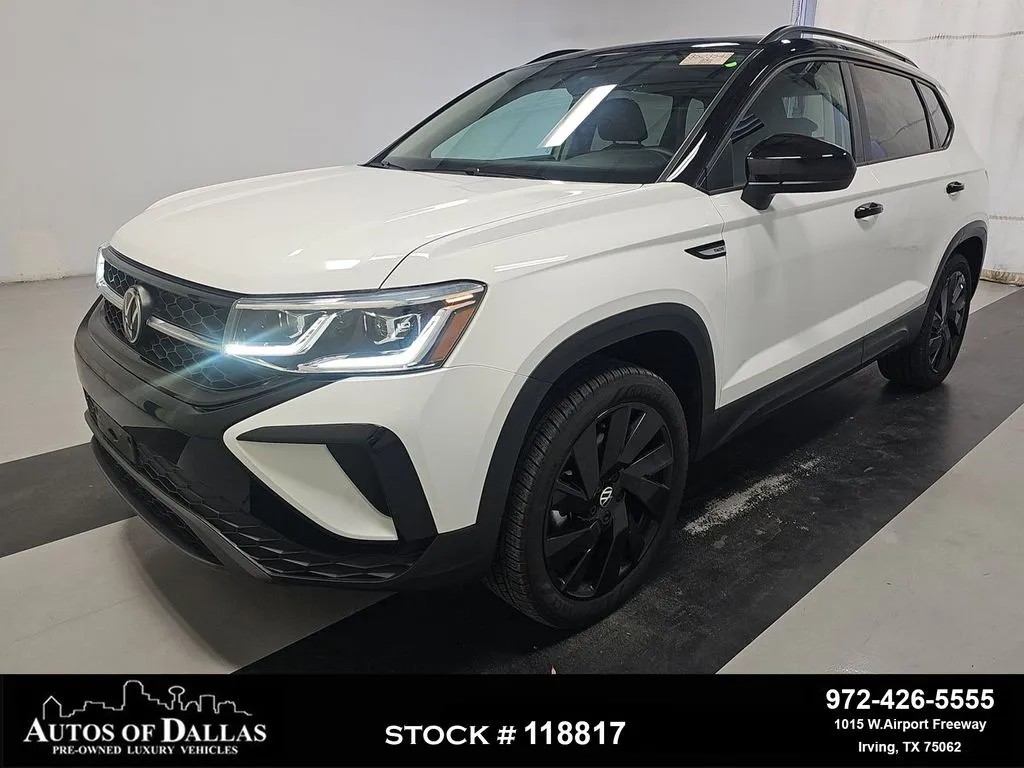 White 2024 Volkswagen Taos 1.5T SE Black for sale in Irving, TX