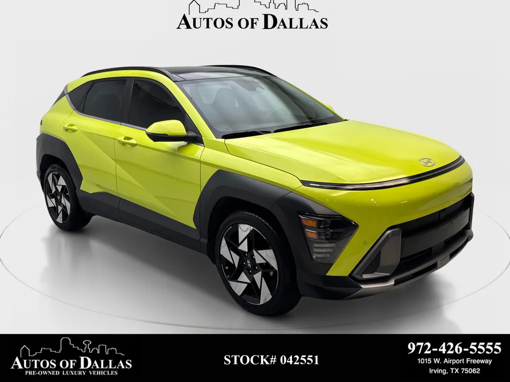 Yellow 2024 Hyundai Kona Limited for sale in Irving, TX