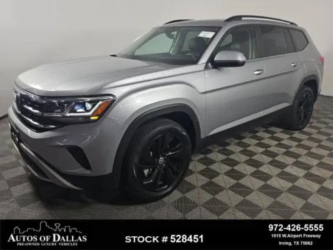 Silver 2022 Volkswagen Atlas 3.6L V6 SE w/Technology for sale in Irving, TX