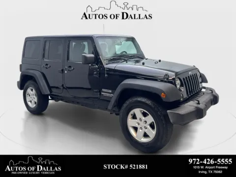 Black 2015 Jeep Wrangler Unlimited Sport for sale in Irving, TX