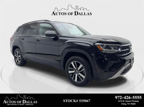 Black 2022 Volkswagen Atlas 2.0T SE CAM,HTD STS,BLIND SPOT,18" WLS,3RD ROW for sale in Irving, TX