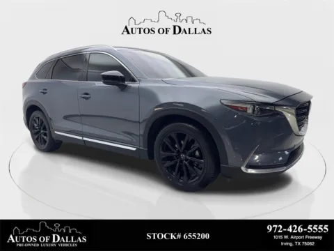 Gray 2023 Mazda CX-9 Carbon Edition CAM,SUNROOF,CLMT STS,BLIND SPOT,3RD for sale in Irving, TX