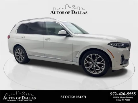 White 2019 BMW X7 xDrive40i NAV,CAM,PANO,HTD STS,BLIND SPOT,3RD ROW for sale in Irving, TX