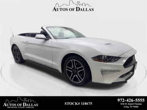 White 2022 Ford Mustang EcoBoost Premium Convertible CAM,CLMT STS for sale in Irving, TX
