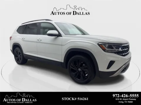 White 2022 Volkswagen Atlas 3.6L V6 SE w/Technology CAM,PANO,HTD STS,3RD ROW for sale in Irving, TX