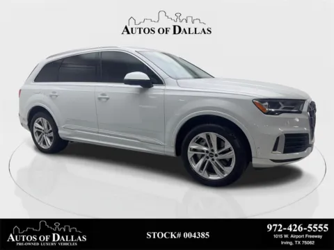 White 2022 Audi Q7 45 Premium Plus NAV,CAM,PANO,BLIND SPOT,3RD ROW for sale in Irving, TX