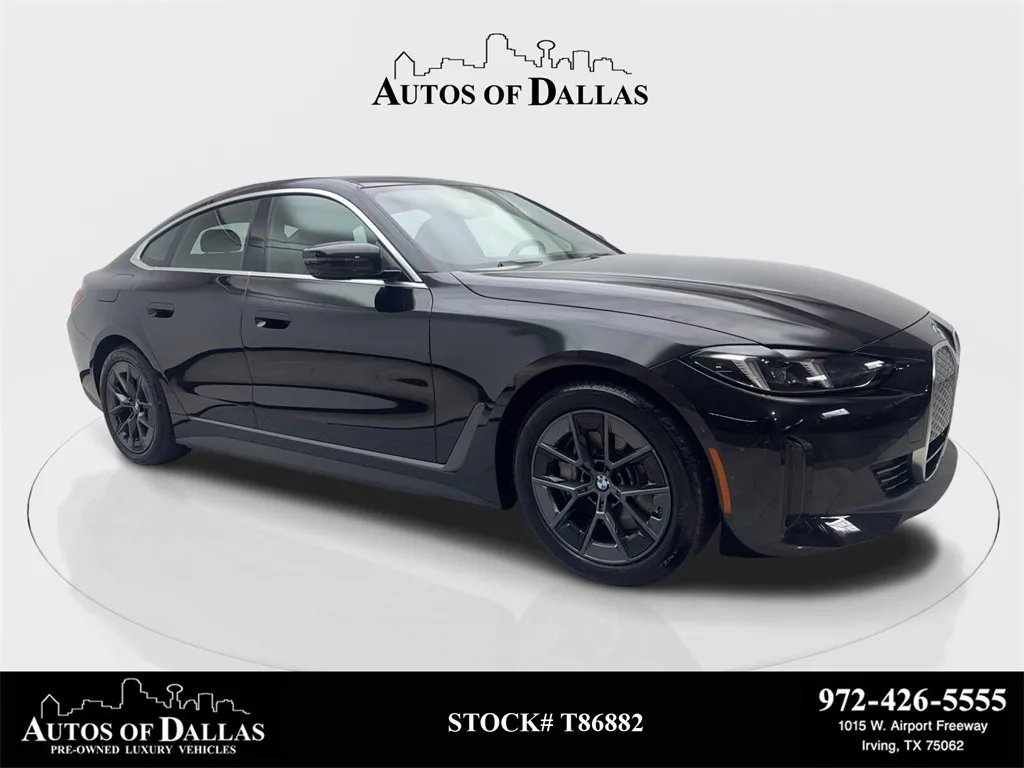 Black 2025 BMW i4 eDrive40 NAV,CAM,SUNROOF,HTD STS,BLIND SPOT for sale in Irving, TX