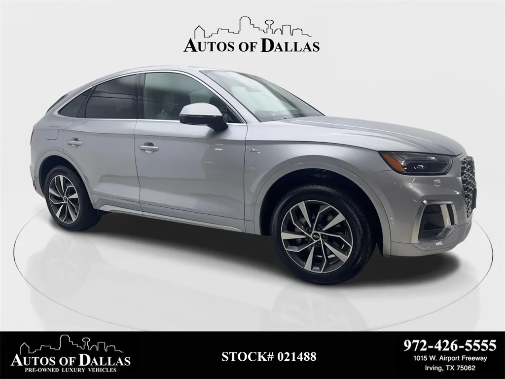 Silver 2022 Audi Q5 Sportback 45 S line Premium CAM,PANO,HTD STS,BLIND SPOT,19" for sale in Irving, TX