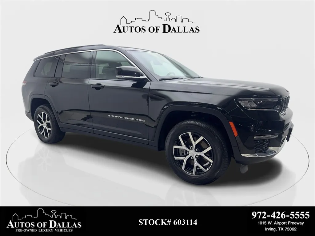 Black 2024 Jeep Grand Cherokee L Limited NAV,CAM,PANO,HTD STS,BLIND SPOT,3RD ROW for sale in Irving, TX