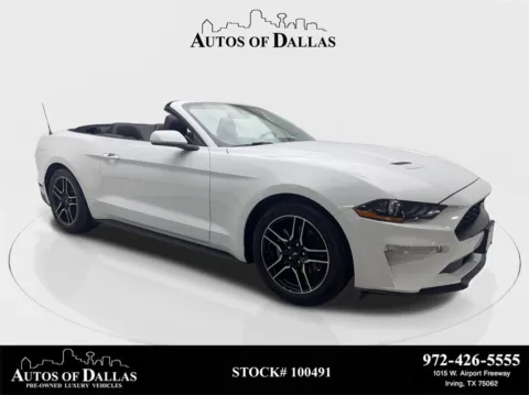 White 2023 Ford Mustang EcoBoost Premium Convertible CAM,CLMT STS for sale in Irving, TX