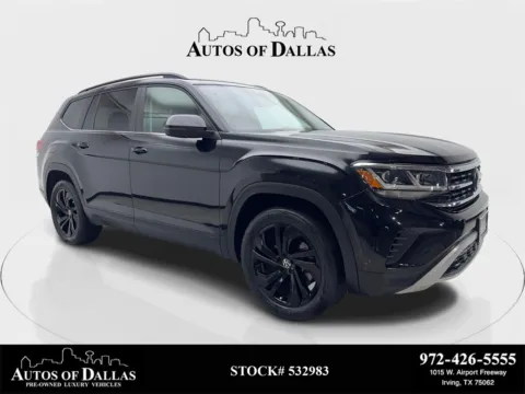 Black 2023 Volkswagen Atlas 3.6L V6 SE w/Technology CAM,PANO,HTD STS,BLIND SPO for sale in Irving, TX