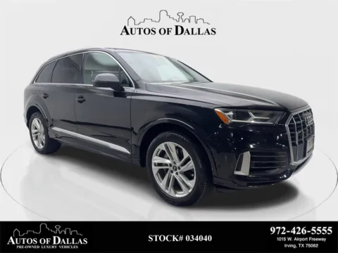 Black 2021 Audi Q7 55 Premium NAV,CAM,PANO,HTD STS,BLIND SPOT,3RD ROW for sale in Irving, TX