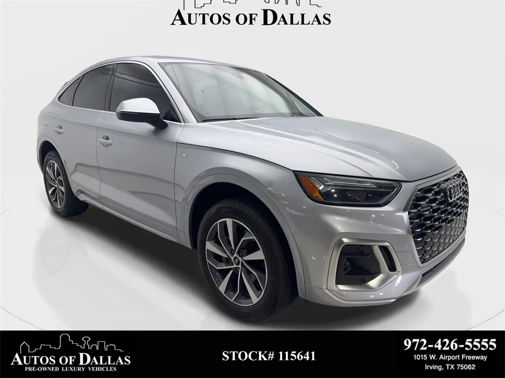 Silver 2023 Audi Q5 Sportback 45 S line Premium CAM,PANO,HTD STS,BLIND SPOT,19" for sale in Irving, TX
