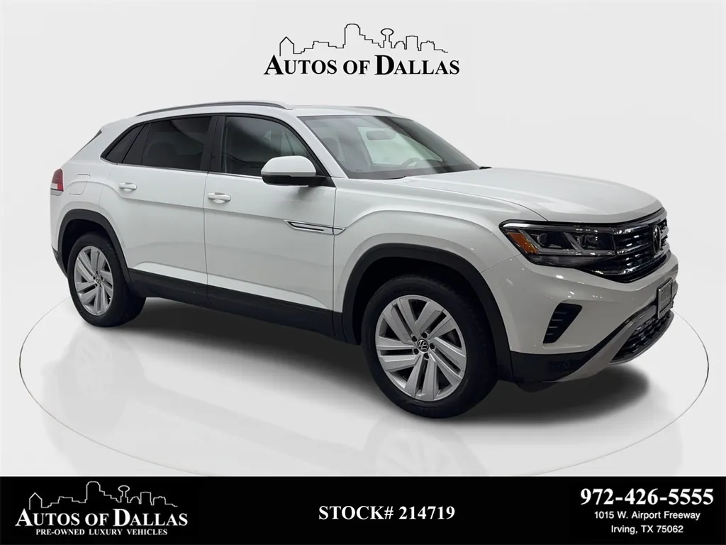 White 2022 Volkswagen Atlas Cross Sport 2.0T SE w/Technology CAM,PANO,HTD STS,BLIND SPOT for sale in Irving, TX