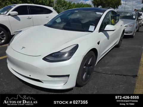 White 2021 Tesla Model 3 Standard Range Plus NAV,CAM,PANO,HTD STS,BLIND SPO for sale in Irving, TX