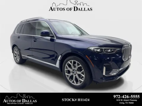Blue 2021 BMW X7 xDrive40i LUX STS,NAV,CAM,PANO,CLMT STS,HEADS UP,3 for sale in Irving, TX
