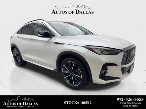 White 2024 INFINITI QX55 LUXE CAM,SUNROOF,HTD STS,BLIND SPOT,20" WLS for sale in Irving, TX