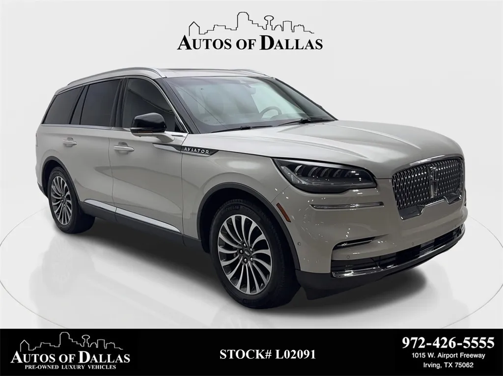 White 2022 Lincoln Aviator Reserve NAV,CAM,PANO,CLMT STS,BLIND SPOT,3RD ROW for sale in Irving, TX