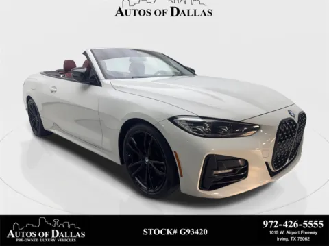White 2021 BMW 4 Series 430i Convertible M SPORT,NAV,CAM,HTD STS,BLIND SPO for sale in Irving, TX