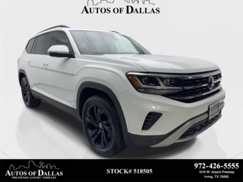 White 2023 Volkswagen Atlas 2.0T SE w/Technology CAM,PANO,HTD STS,BLIND SPOT,3 for sale in Irving, TX