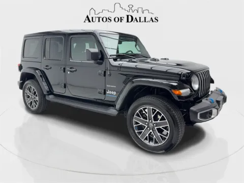 Photos of 2023 Jeep Wrangler Sahara 4xe CAM,HTD STS,PARK ASST,20" WLS for sale in Plano, TX at Autos of Dallas - Plano