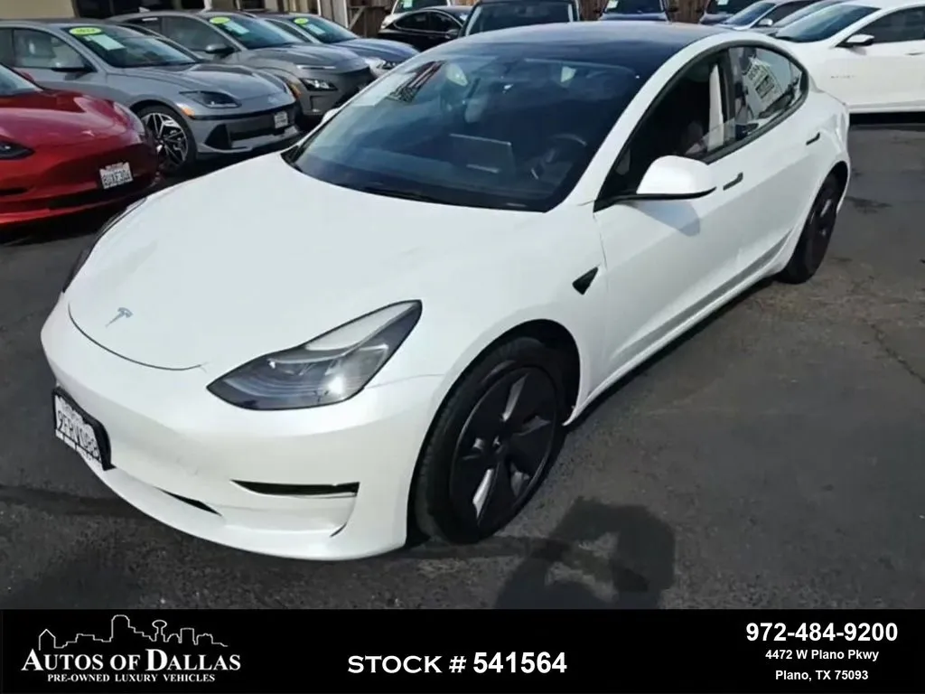 White 2023 Tesla Model 3 NAV,CAM,PANO,HTD STS,BLIND SPOT,18" WLS for sale in Plano, TX