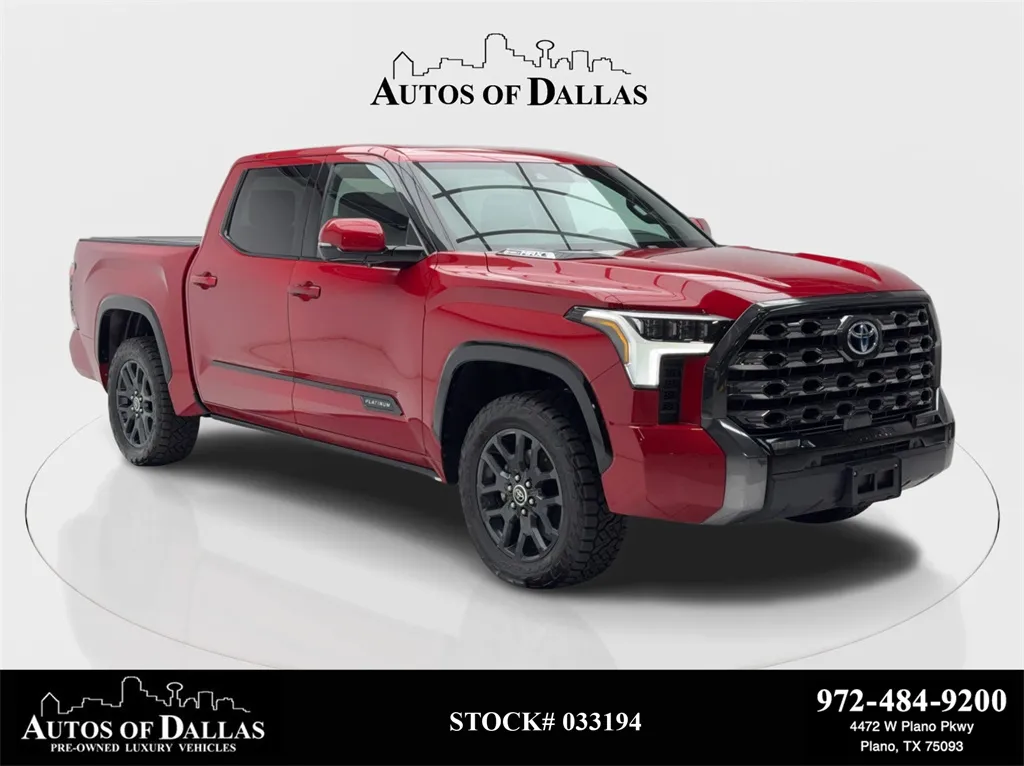 Red 2023 Toyota Tundra Hybrid Platinum NAV,CAM,PANO,CLMT STS,BLIND SPOT,20" WLS for sale in Plano, TX