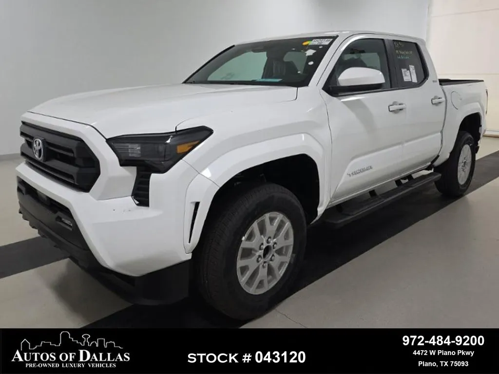 White 2025 Toyota Tacoma SR5 CAM,KEY-GO,BLIND SPOT,LANE ASST,17" WHLS for sale in Plano, TX