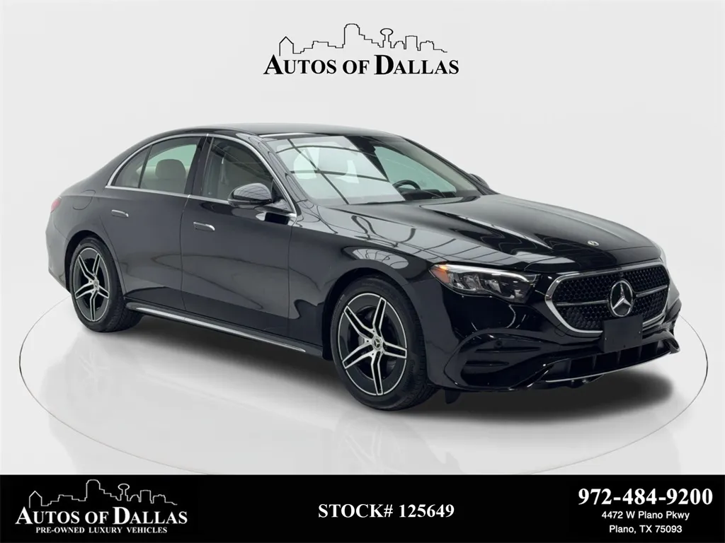 Black 2025 Mercedes-Benz E-Class E 350 AMG SPORT,NAV,CAM,PANO,CLMT STS,BLIND SPOT for sale in Plano, TX
