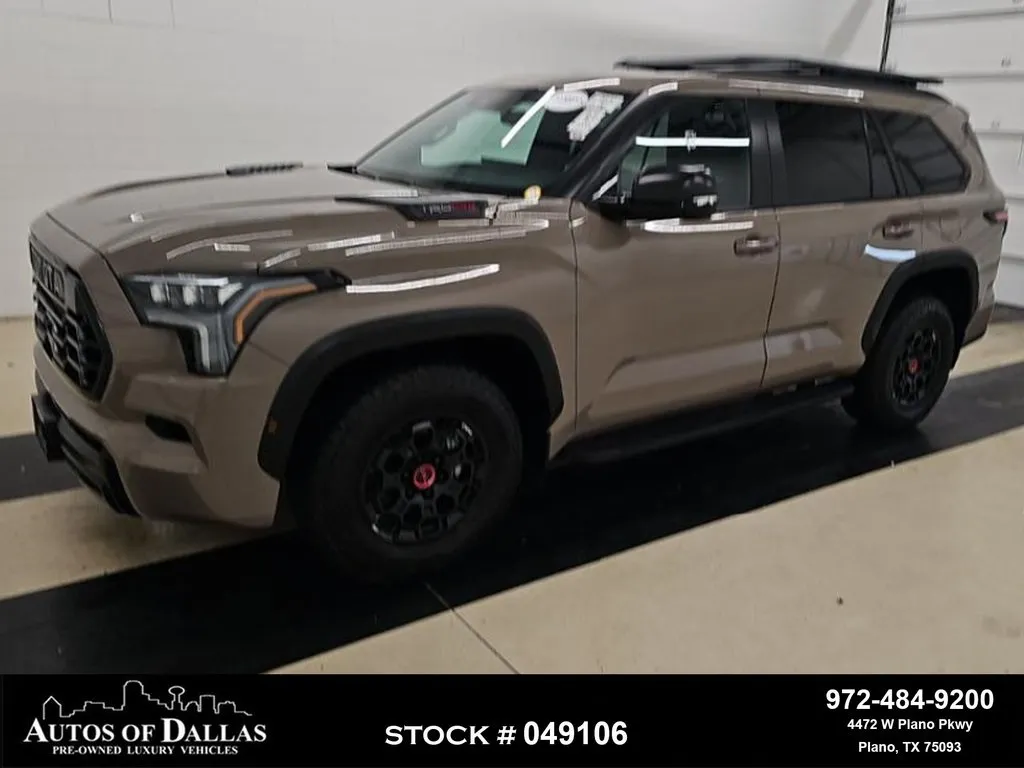 Brown 2025 Toyota Sequoia TRD Pro NAV,CAM,PANO,CLMT STS,BLIND SPOT,3RD ROW for sale in Plano, TX