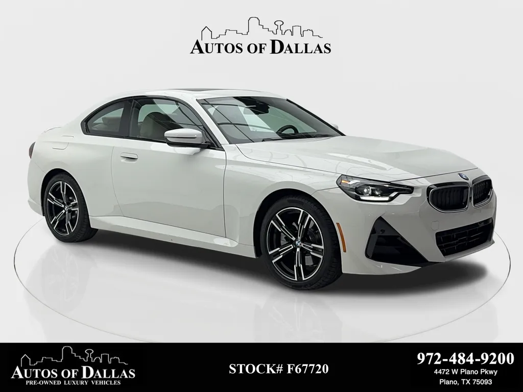 White 2025 BMW 2 Series 230i xDrive M SPORT,NAV,CAM,SUNROOF,BLIND SPOT for sale in Plano, TX