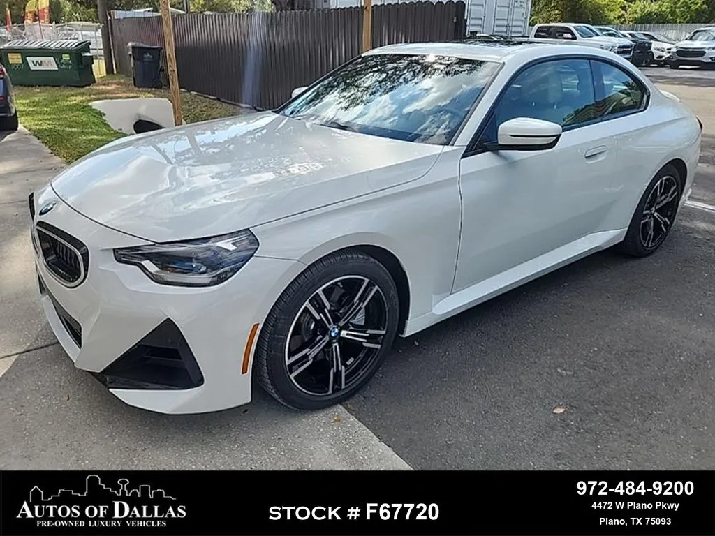 White 2025 BMW 2 Series 230i xDrive M SPORT,NAV,CAM,SUNROOF,BLIND SPOT for sale in Plano, TX
